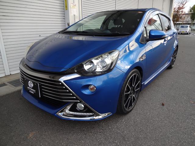 アクア G G’s 純正ナビ CD DVD フルセグ Bluetooth バックカメラ スマートキー プッシュスタート オートエアコン 電動格納ミラー LEDヘッドライト G’S専用17インチアルミ(7枚目)