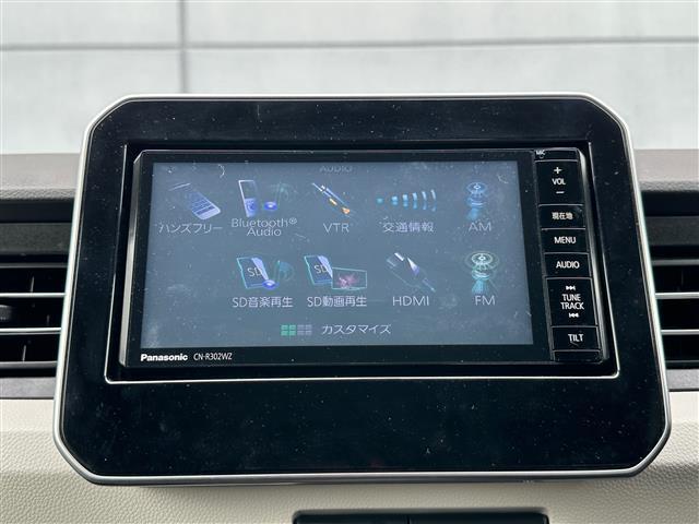 イグニス ハイブリッドＭＺ　禁煙車　純正７インチナビ　ＳＤ　ＣＤ　ＤＶＤ　フルセグＴＶ　クルーズコントロール　シートヒーター　革巻きステアリング　スマートキー　ＬＥＤヘッドライト　ダブルエアバッグ　純正フロアマット（5枚目）