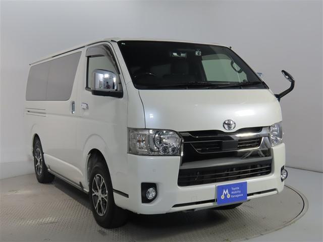 ハイエースバン スーパーGL ダークプライムII ワンオーナー 衝突被害軽減ブレーキ ペダル踏み間違え急発進抑制装置 車線逸脱警報 先進ライト Tコネクトナビ パノラミックビューモニター DVD再生 フルセグテレビ 後席モニター ドライブレコーダー(10枚目)