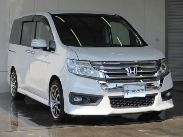 ステップワゴンスパーダ Ｚ　後期型　両側電動ドア　ＥＴＣ　革調シート　スマートキー　ＨＩＤライト　社外１８インチアルミ　タイミングチェーン（6枚目）