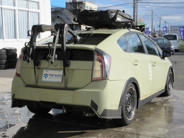 プリウス S 社外8インチナビ フルセグ ドラレコ バックカメラ ETC 音楽録音 ディスク再生 Bluetoothオーディオ 車高調ローダウン シートカバー デジタルインナーミラー ルーフラック 社外ホイール(8枚目)