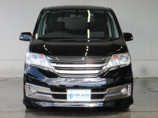 セレナ ライダー ブラックライン S-ハイブリッド 電動スライドドア 8インチナビ フルセグ 後席モニター 前後ドラレコ バックカメラ ETC Bluetoothオーディオ クルコン プッシュスタート 16インチアルミ HIDライト タイミングチェーン(4枚目)