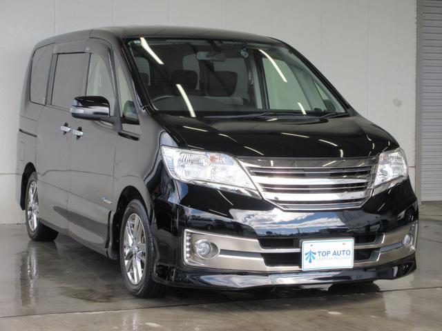 セレナ ライダー ブラックライン S-ハイブリッド 電動スライドドア 8インチナビ フルセグ 後席モニター 前後ドラレコ バックカメラ ETC Bluetoothオーディオ クルコン プッシュスタート 16インチアルミ HIDライト タイミングチェーン(6枚目)