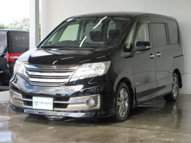 セレナ ライダー ブラックライン S-ハイブリッド 電動スライドドア 8インチナビ フルセグ 後席モニター 前後ドラレコ バックカメラ ETC Bluetoothオーディオ クルコン プッシュスタート 16インチアルミ HIDライト タイミングチェーン(7枚目)