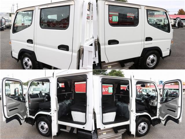 キャンター Wキャブ Wキャブ 垂直パワーゲート 4WD車 1.2トン積 6人乗 外SDナビ フルセグTV バックモニター ETC レーンアシスト 坂道発進補助 Rヒーター ミラーヒーター 新明和製PG 600K(6枚目)