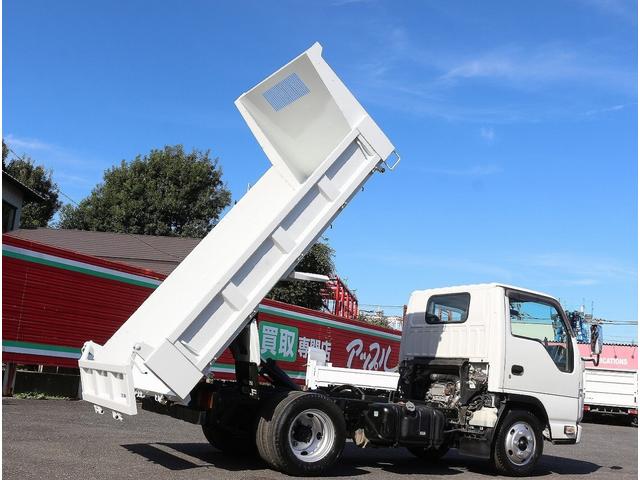 エルフトラック 強化フルフラットローダンプ 3t フルフラットロー 強化ダンプ 6MT 3方開 中間ピン2本 荷台寸305/160/37 新明和DR2-0110SY メッキパーツ ETC 保証書&取説 EG型式4JJ1(110kw)150PS(33枚目)