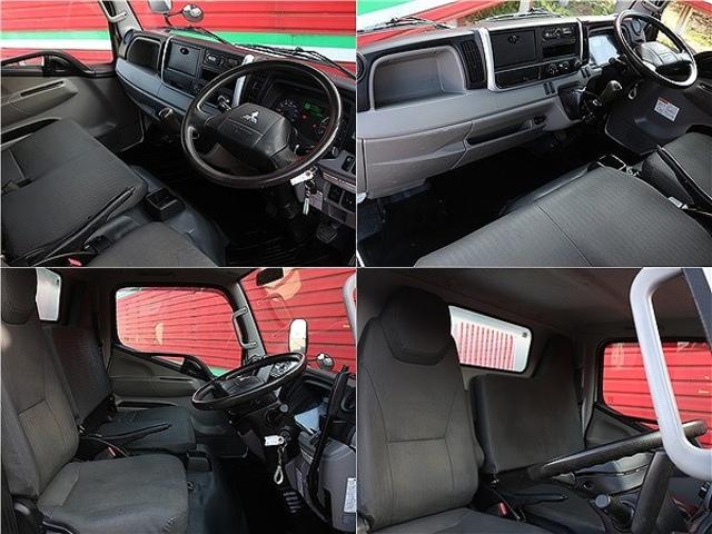 キャンター ダンプ 全低床強化ダンプ三方開 3トン積 5速MT3ペダル キーレス 中間ピン2個 電格ミラー フォグランプ バイザーマット 極東製荷台DD02-31 荷台寸法305-160-38 3t積 F5(9枚目)