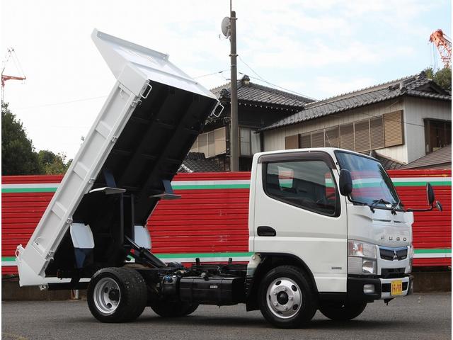 キャンター ダンプ 全低床強化ダンプ三方開 3トン積 5速MT3ペダル キーレス 中間ピン2個 電格ミラー フォグランプ バイザーマット 極東製荷台DD02-31 荷台寸法305-160-38 3t積 F5(20枚目)