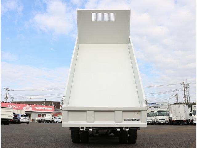 キャンター ダンプ 全低床強化ダンプ三方開 3トン積 5速MT3ペダル キーレス 中間ピン2個 電格ミラー フォグランプ バイザーマット 極東製荷台DD02-31 荷台寸法305-160-38 3t積 F5(22枚目)