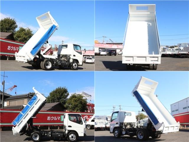 キャンター 全低床ダンプ　３ｔ　全低床強化ダンプ　５ＭＴ　車線逸脱警報装置　キーレス　ＥＴＣ　極東開発ＤＤ０２－３１　荷台寸３０４／１６０／３８　１０尺　３方開　中間ピン２本　コボレーン　ＳＴタイヤ　車両総重量６０１５キロ（77枚目）