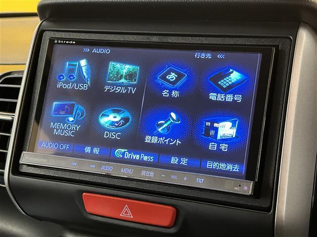 Ｎ－ＢＯＸ＋カスタム Ｇ・ターボＬパッケージ　禁煙車　社外ナビ　フルセグ　Ｂｌｕｅｔｏｏｔｈ　ＣＤ　ＤＶＤ　福祉車両車　ＥＴＣ　バックカメラ　クルーズコントロール　両側パワースライドドア　ハーフレザーシート　ＨＩＤヘッドライト　フォグランプ（6枚目）