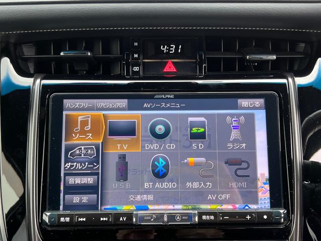 ハリアー エレガンス　ＧＲスポーツ　ＡＬＰＩＮＥナビ　フルセグ　ＤＶＤ再生　Ｂｌｕｅｔｏｏｔｈ　バックカメラ　ＡＣＣ　ＬＫＡＳ　ＬＥＤオートライト　パワーシート　ＥＴＣ　純正１９ＡＷ（9枚目）