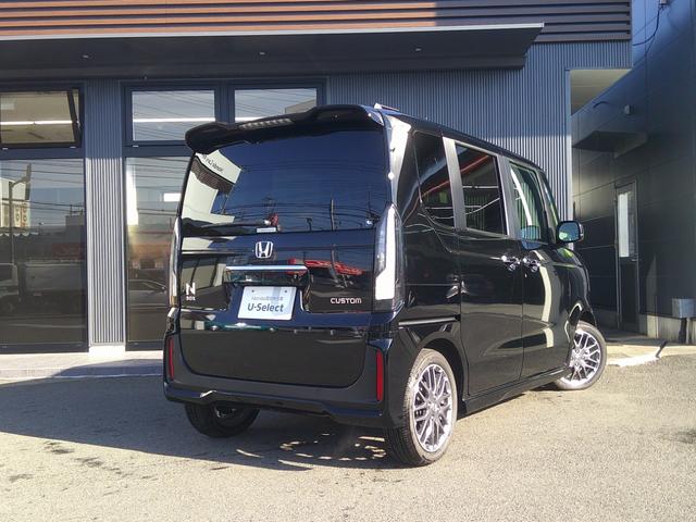 Ｎ－ＢＯＸカスタム ターボ　当社デモカー使用車　イモビライザー　衝突被害軽減　禁煙　キーフリー　ＥＳＣ　パワステ　両席エアバック　サイドエアバッグ　ターボ車　ＵＳＢ接続　Ａライト　スマキー　Ｂカメ　パワーウィンドウ　ＥＴＣ（2枚目）