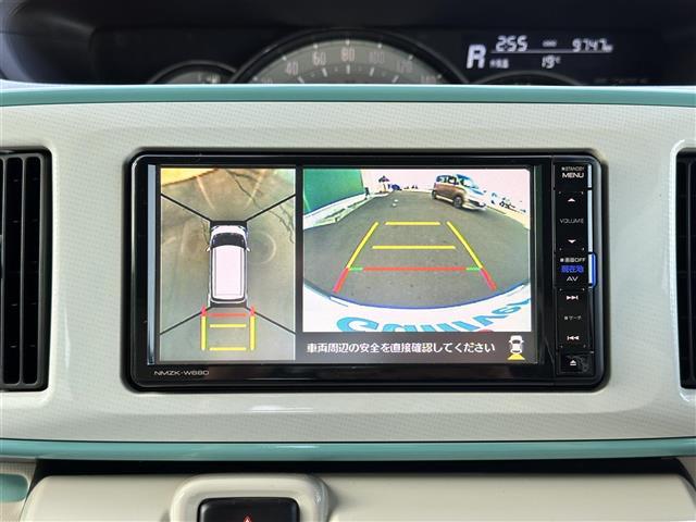 ムーヴキャンバス ＧメイクアップＶＳ　ＳＡＩＩＩ　スマートアシスト３　パノラマモニター　純正ナビ　運転席シートヒーター　両側電動スライドドア　ＬＥＤヘッドランプ　衝突回避支援ブレーキ機能　誤発進抑制制御機能　車線逸脱警報機能　オートハイビーム（4枚目）