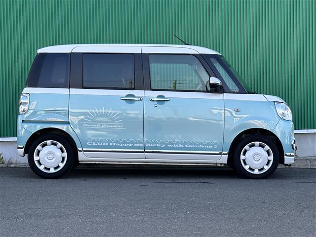 ムーヴキャンバス ＧメイクアップＶＳ　ＳＡＩＩＩ　スマートアシスト３　パノラマモニター　純正ナビ　運転席シートヒーター　両側電動スライドドア　ＬＥＤヘッドランプ　衝突回避支援ブレーキ機能　誤発進抑制制御機能　車線逸脱警報機能　オートハイビーム（35枚目）