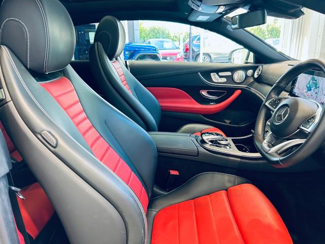 Eクラス E200 クーペ スポーツ レザーP レーダーセーフティP パノラマSR HUD Burmeste ACC 純ナビ TV 360°carplay 純19インチAW LEDヘッドライト BAM 赤黒革 メモリパワーシート ヒーター(39枚目)