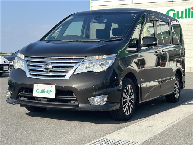 セレナ ハイウェイスター S-ハイブリッド 禁煙 純正ナビ アラウンドユーモニター エマージェンシーブレーキ 3列シート 両側パワスラ コーナーセンサー 純正フロアマット 純正16AW HIDヘッドライト ETC スマートキー プッシュスタート(8枚目)