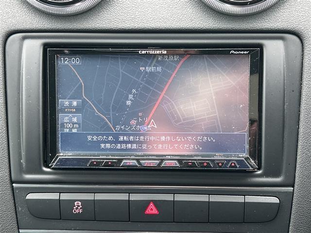 A3 スポーツバック1.4TFSI ナビAVIC-ZH08 黒革シート シートヒーター ETC フルセグTV BT DVD フロアマット キーレス 横滑り防止 バックセンサー キセノンライト オートライト 16インチブラックAW(2枚目)