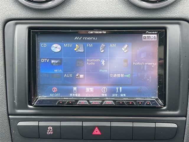 A3 スポーツバック1.4TFSI ナビAVIC-ZH08 黒革シート シートヒーター ETC フルセグTV BT DVD フロアマット キーレス 横滑り防止 バックセンサー キセノンライト オートライト 16インチブラックAW(3枚目)