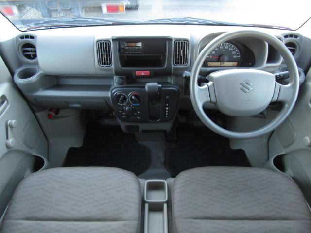 エブリイ PA フレンチバス仕様 両側スライド Hライトレベライザー オーバーヘッドシェルフ ラジオ フラットシート プライバシィガラス 運転席・助手席エアバッグ ABS ハイルーフ 15インチアルミ(2枚目)