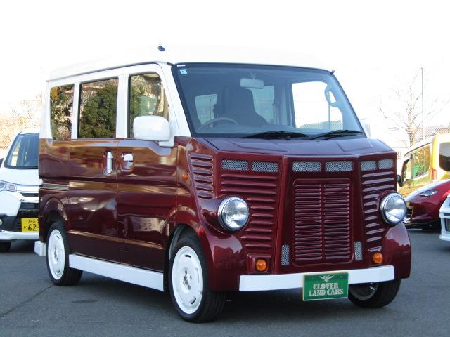 エブリイ PA フレンチバス仕様 両側スライド Hライトレベライザー オーバーヘッドシェルフ ラジオ フラットシート プライバシィガラス 運転席・助手席エアバッグ ABS ハイルーフ 15インチアルミ(16枚目)