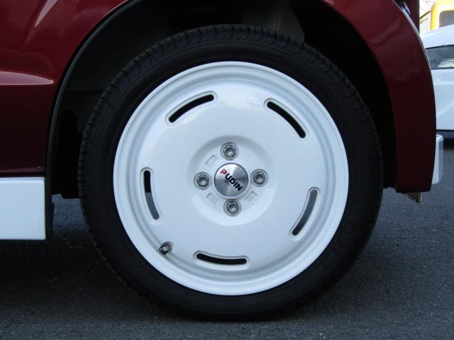 エブリイ PA フレンチバス仕様 両側スライド Hライトレベライザー オーバーヘッドシェルフ ラジオ フラットシート プライバシィガラス 運転席・助手席エアバッグ ABS ハイルーフ 15インチアルミ(46枚目)