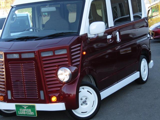 エブリイ PA フレンチバス仕様 両側スライド Hライトレベライザー オーバーヘッドシェルフ ラジオ フラットシート プライバシィガラス 運転席・助手席エアバッグ ABS ハイルーフ 15インチアルミ(54枚目)