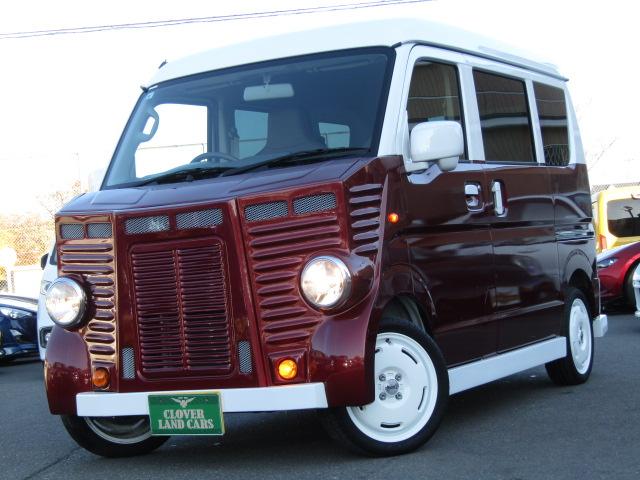 エブリイ PA フレンチバス仕様 両側スライド Hライトレベライザー オーバーヘッドシェルフ ラジオ フラットシート プライバシィガラス 運転席・助手席エアバッグ ABS ハイルーフ 15インチアルミ(60枚目)