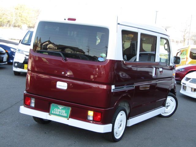 エブリイ PA フレンチバス仕様 両側スライド Hライトレベライザー オーバーヘッドシェルフ ラジオ フラットシート プライバシィガラス 運転席・助手席エアバッグ ABS ハイルーフ 15インチアルミ(62枚目)