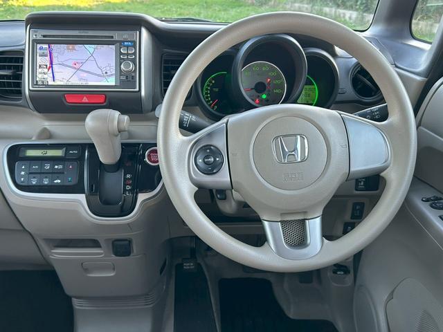 Ｎ－ＢＯＸ Ｇ・Ｌパッケージ　修復歴なし　純正ナビ　バックカメラ　両側スライド片側パワースライドドア　アイドリングストップ　スマートキー　プッシュスタート　電動格納ミラー　ドアバイザー　ベンチシート　プライバシーガラス　整備保証付（16枚目）