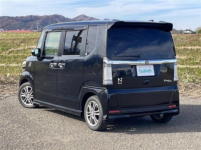 N-BOXカスタム G・ターボパッケージ 4WD 純正SDナビ VXM-122VF CD DVD BT フルセグテレビ バックカメラ ETC クルーズコントロール 両側パワースライドドア 革調シートカバー ベンチシート(35枚目)