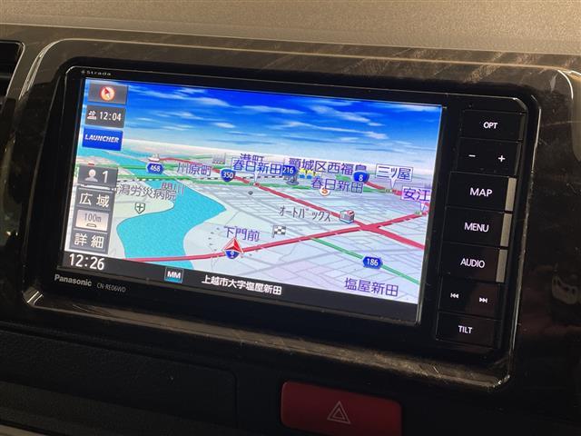ハイエースバン スーパーGL ダークプライム 4WD 社外SDナビ CN-RE06WD CD DVD BT フルセグテレビ SDミュージックサーバー バックカメラ ETC ドライブレコーダー 衝突被害軽減ブレーキ(4枚目)
