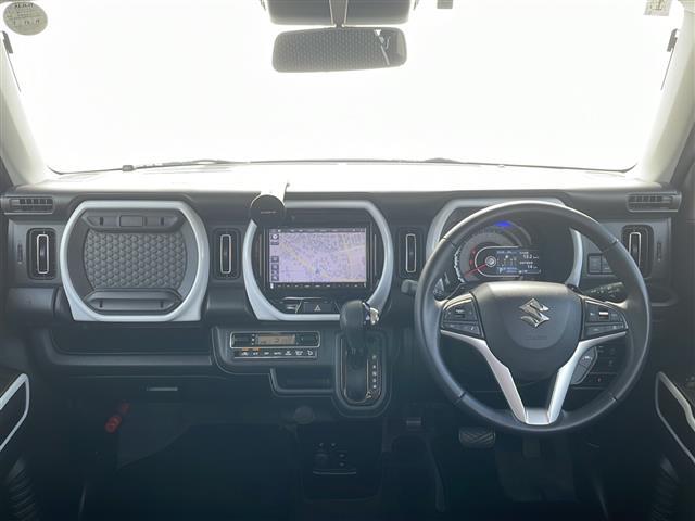 ハスラー ハイブリッドＸターボ　純正ナビ　クルーズコントロール　前席シートヒーター　ＥＴＣ　ＬＥＤヘッドライト　パドルシフト　パーキングセンサー　後席テーブル　衝突軽減ブレーキ　純正１５インチホイール　２トーンカラー（2枚目）