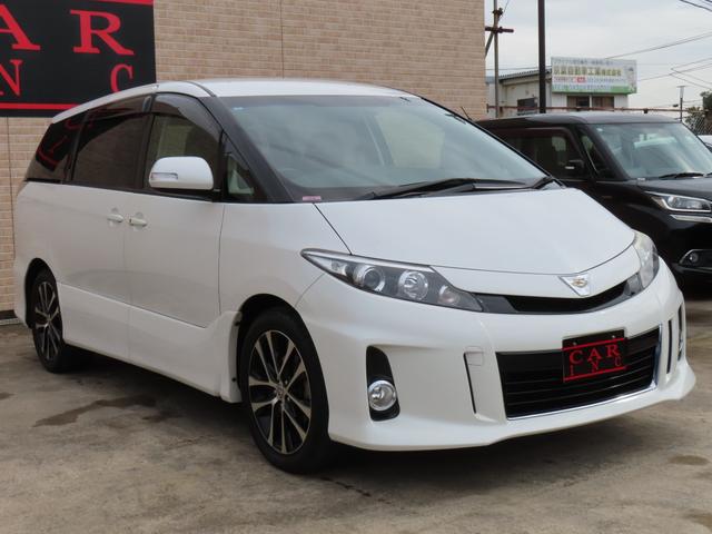 エスティマ アエラス 両側パワースライドドア クルーズコントロール 純正8インチナビ フルセグTV フリップダウンモニター バックカメラ ビルトETC 横滑り防止 リヤクーラー HIDヘッドライト 純正アルミ(2枚目)