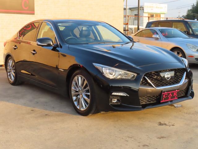 スカイライン ハイブリッド　ＧＴ　メーカーナビ　アラウンドビューモニター　インテリジェントクルーズコントロール　衝突被害軽減ブレーキ　ハーフレザーシート　ヘッドアップディスプレイ　ＬＥＤヘッドライト　ＥＴＣ　純正１８インチアルミ（2枚目）