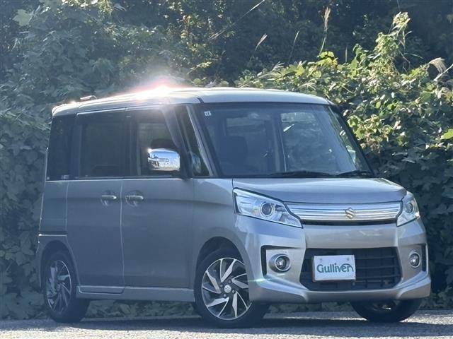 スペーシアカスタム TS アイドルストップ 衝突被害軽減装置 フルオートエアコン ターボ車 SD エアロ ナビTV スマートキ- パワーウインドウ SRS リモコンキー 横滑り防止機能 パワーステアリング 1セグTV ABS(2枚目)