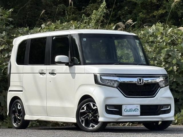 N-BOXカスタム G・EXターボホンダセンシング 車線逸脱防止 ブルートゥースオーディオ Rカメ ナビTV サイドエアバッグ タ-ボ LEDヘットライト ETC 横滑り防止 パワーステアリング DVD再生可 Wエアバック パワーウィンドウ AC SD(2枚目)