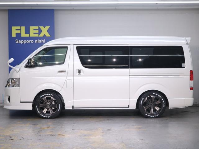 ハイエースワゴン ＧＬ　ＦＬＥＸ　Ｖｅｒ１内装ナビ・フリップダウンモニターＦＬＥＸオリジナル　内装架装Ｖｅｒ．１ＦＬＥＸオリジナル　１．５ｉｎローダウン玄武　前後バンプストップ１７ｉｎ　バルベロアーバン　アルミホイール（37枚目）