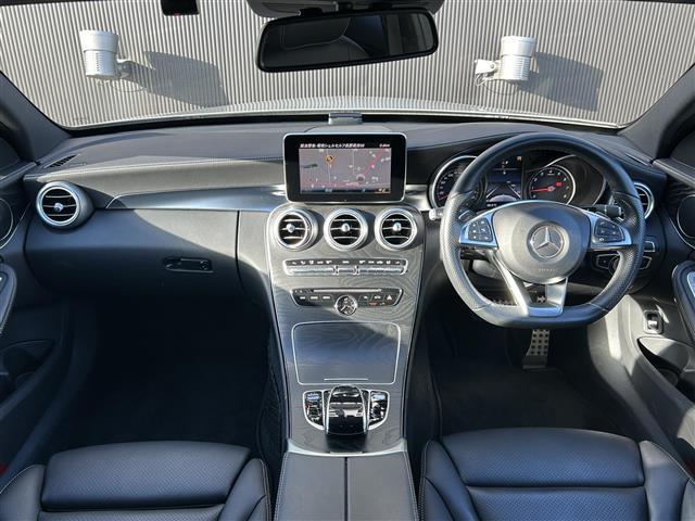 Ｃクラスステーションワゴン Ｃ２００　４マチック　ステーションワゴン　スポーツ　レーダーセーフティーＰＫＧ　レザーエクスクルーシブＰＫＧ　ＡＭＧライン　純正ナビ　フルセグＴＶ　ＡＣＣ　ＢＳＭ　エアサス　ＨＵＤ　ＥＴＣ　シートヒーター　エアサス　ＬＫＡ　Ｂカメラ　ＬＥＤヘッドライト（4枚目）