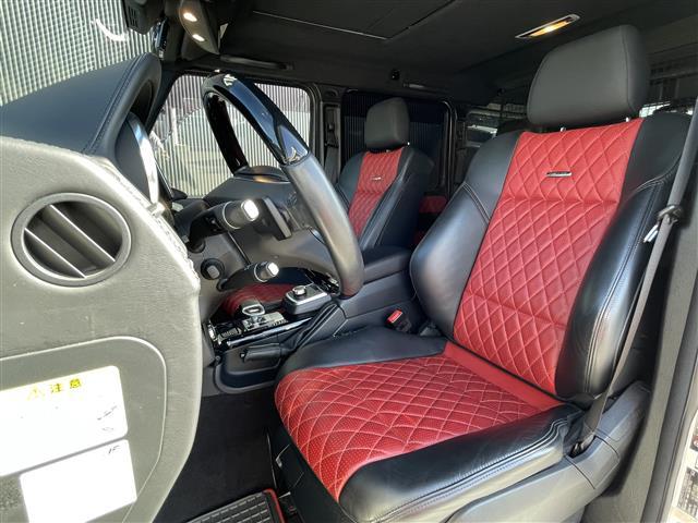 Gクラス G63 AMG デジーノエクスクルーシブインテリアPKG 赤黒コンビレザー harman/kardon パワーシート シートヒーター ベンチレーション 純正ナビ バックカメラ TV レーダーセーフティPKG ETC(6枚目)
