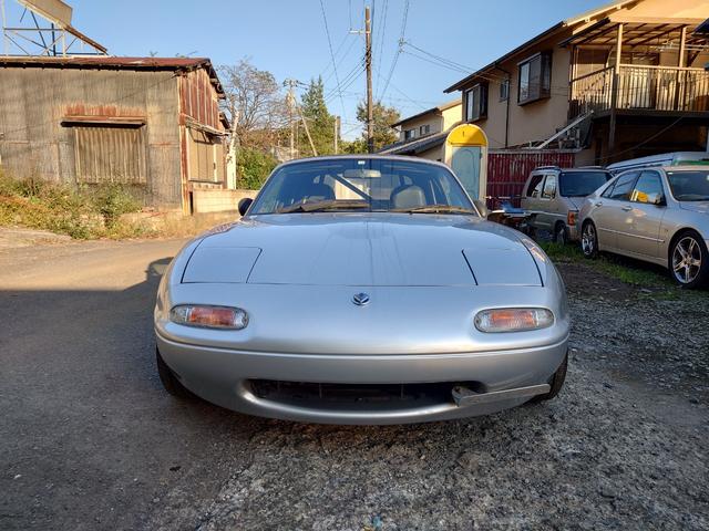 ユーノスロードスター ノーマルベース レザーシート 14インチアルミホイール TEIN車高調 ステンレスマフラー ロールバー(2枚目)