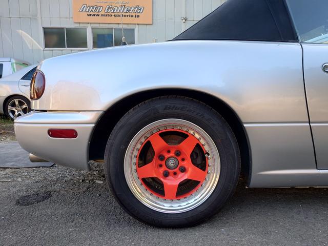 ユーノスロードスター ノーマルベース レザーシート 14インチアルミホイール TEIN車高調 ステンレスマフラー ロールバー(51枚目)