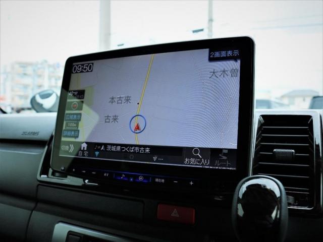 スーパーGL ダークプライムII VER4エレコ サブバッテリー インバーター 外部電源 デルフ16インチAW オープンカントリータイヤ ベッドキット フローリング アルパイン11インチSDナビ ビルトインETC(13枚目)