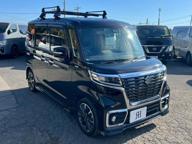 スペーシアカスタム ハイブリッドＸＳ　社外ナビ　フルセグＴＶ　Ｂｌｕｅｔｏｏｔｈ　バックモニター　両側パワスラ　プリクラッシュセーフティ　シートヒーター　ドラレコ　ＥＴＣ　電動格納ミラー　ＬＥＤヘッドライト＆フォグライト　ルーフキャリア（7枚目）