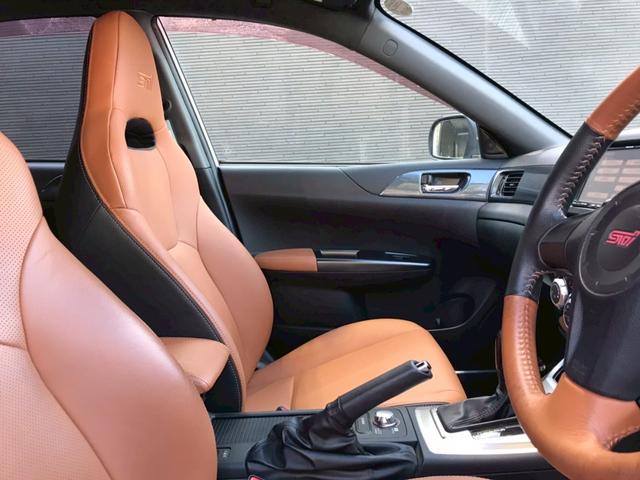 インプレッサ WRX STI Aライン ユーザー様直接仕入れ プレミアムPKG STIリアディフューザー STI18インチAW フォグ 社外ナビ フルセグTV Bluetooth バックモニター 茶革シート シートヒーター クルコン ETC(46枚目)