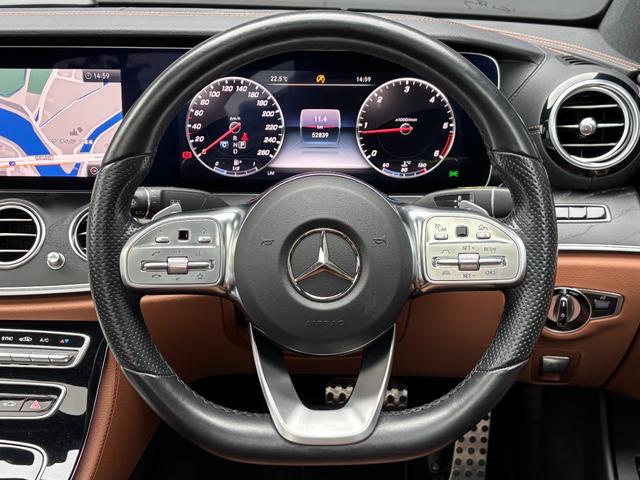 Eクラス E220d アバンギャルド AMGライン パノラマSR エクスクルーシブPKG 茶革 HUD オートテールゲート Burmester エアバランスPKG ナビ 360度カメラ TV アンビエントライト パワーシート シートヒーター LED(29枚目)