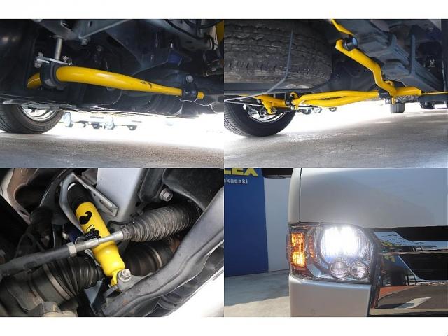 ハイエースバン スーパーＧＬ　ダークプライムＩＩ　アルパインＢＩＧ－Ｘ　１１インチナビ　アルパイン１２．８インチフリップダウンモニター　オリジナルベットキット　Ｄｅｌｆ０２　１８インチＡＷ　ショックアブソーバー　スタビライザー　トーションバー（11枚目）