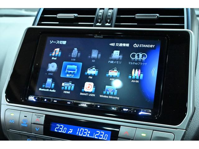 ランドクルーザープラド TX Lパッケージ マットブラックエディション 後期/ワンオーナー/リフトアップ/ジオランダーX-ATタイヤ/ブラックルーフレール/サンルーフ/黒革シート/ベンチレーション/社外ナビ/フルセグ/Bluetoothオーディオ/バックカメラ/Dミラー(20枚目)