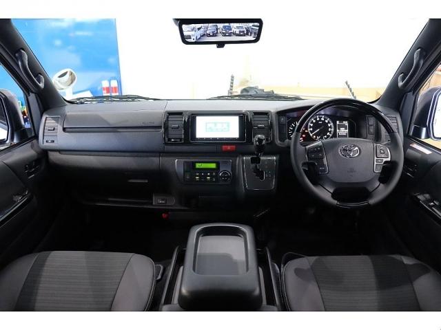 ハイエースバン ロングスーパーGL ダークプライムS FLEXオリジナルフロントスポイラー/FLEXオリジナルオーバーフェンダー/カロッツェリア7インチ SDフルセグナビ/ビルトインETC2.0/FLEXオリジナルType2ベッドキット/寒冷地仕様(12枚目)