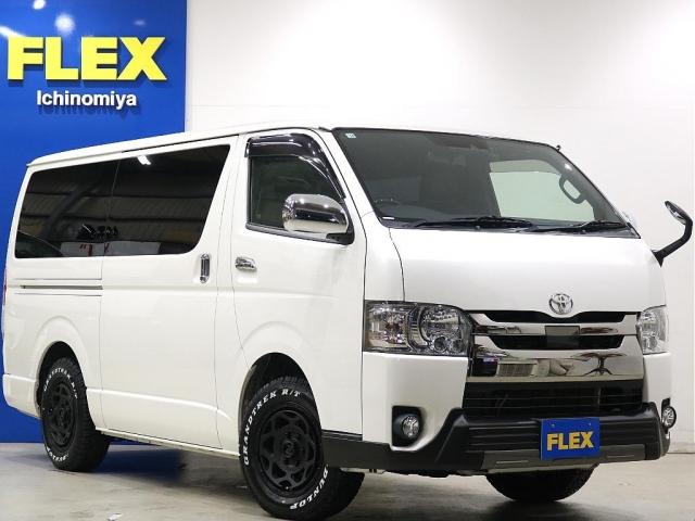 ハイエースバン FLEXオリジナルタイプ2ベットキット/Tフォースバンパーガード/トヨタ純正ドアバイザー/ETC/バックカメラ/ドライブレコーダー/トヨタセーフティーセンス/パワースライドドア(6枚目)